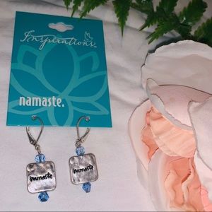 Inspirations namaste earrings silver NEW yoga